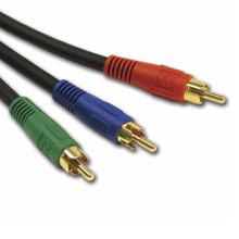 25 ft Component Coaxial Video Cable- 3 RCA to 3 RCA Plugs.