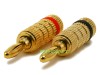 1 Pair of High-Quality Black and Red Copper Speaker Banana Plugs - Open Screw Type