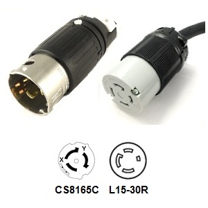 CA Style CS8165C to L15-30R Power Cord Plug Adapter