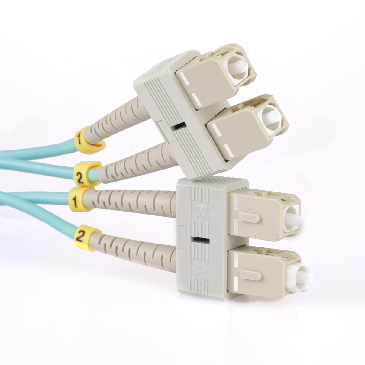 SC to SC 2 Meter OM4 40GB Duplex Multimode Fiber Optic Cable