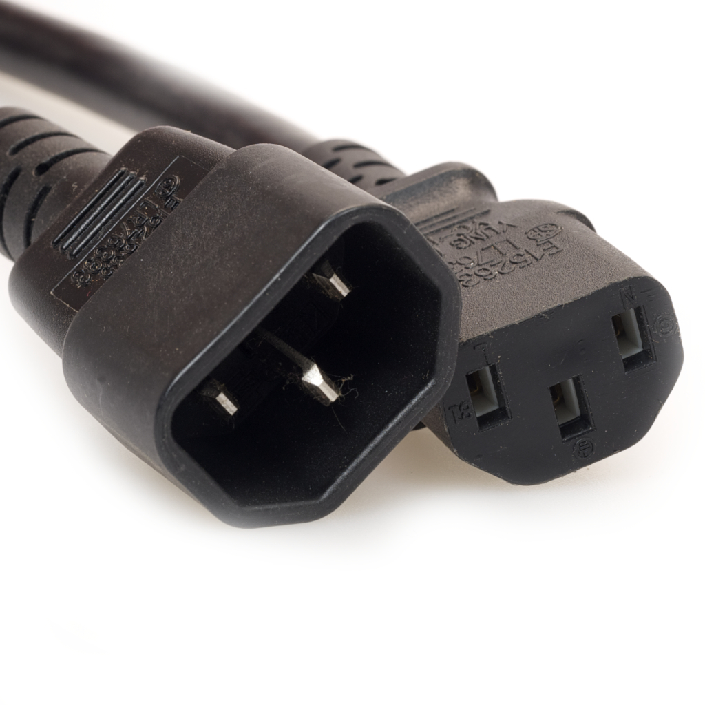 IEC320 C14 to IEC320 C13 PDU Power Cord 10 Amp Black 1Ft