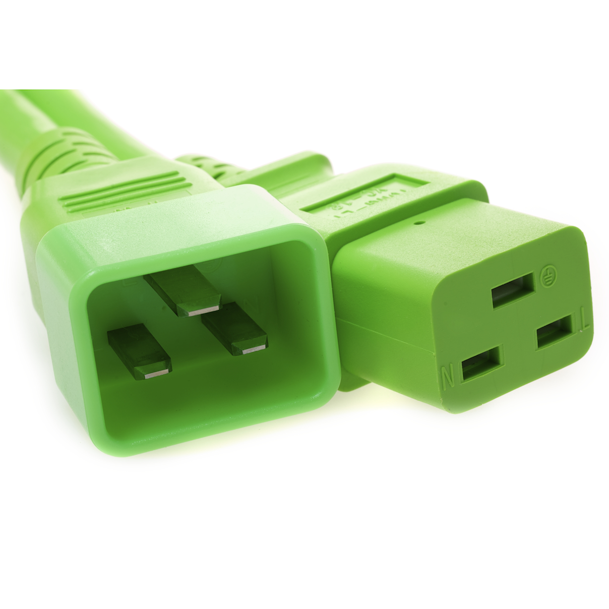1 Feet C20 TO C19 PDU to Server 20 Amp Power Cord- Green