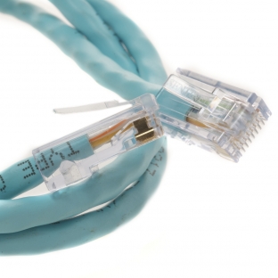 75Ft Aqua Cat6 Network Patch Cable 550MHz