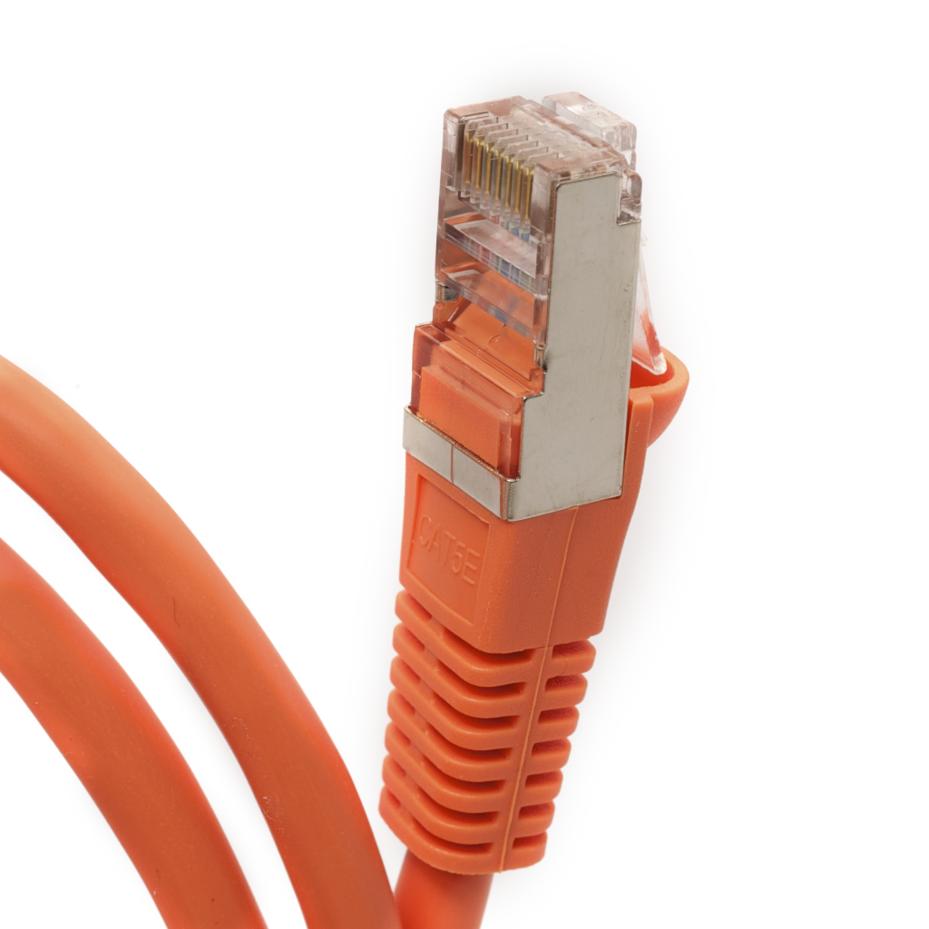 0.5Ft Cat5e 350Mhz 26AWG Shielded Cable Snagless Orange