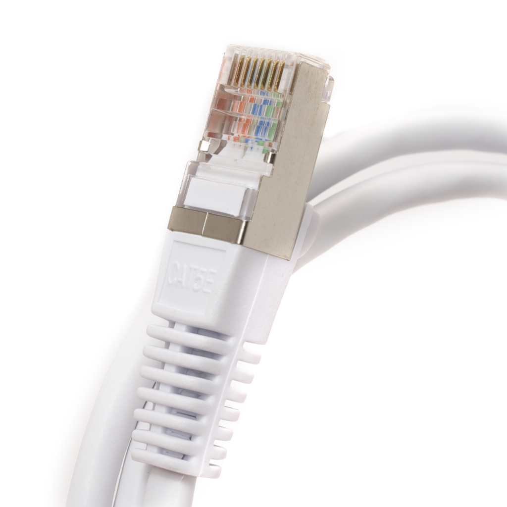 0.5Ft Cat5e 350Mhz 26AWG Shielded Ethernet Cable Snagless White