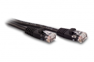 30ft Cat5e Ethernet Patch Cable - Black Color - Snagless Boot