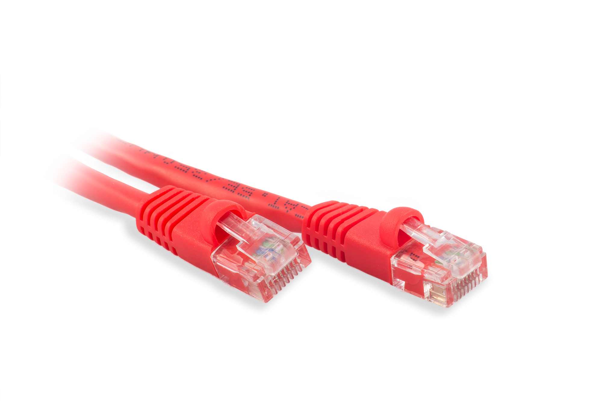 9ft Cat5e Ethernet Patch Cable - Red Color - Snagless Boot