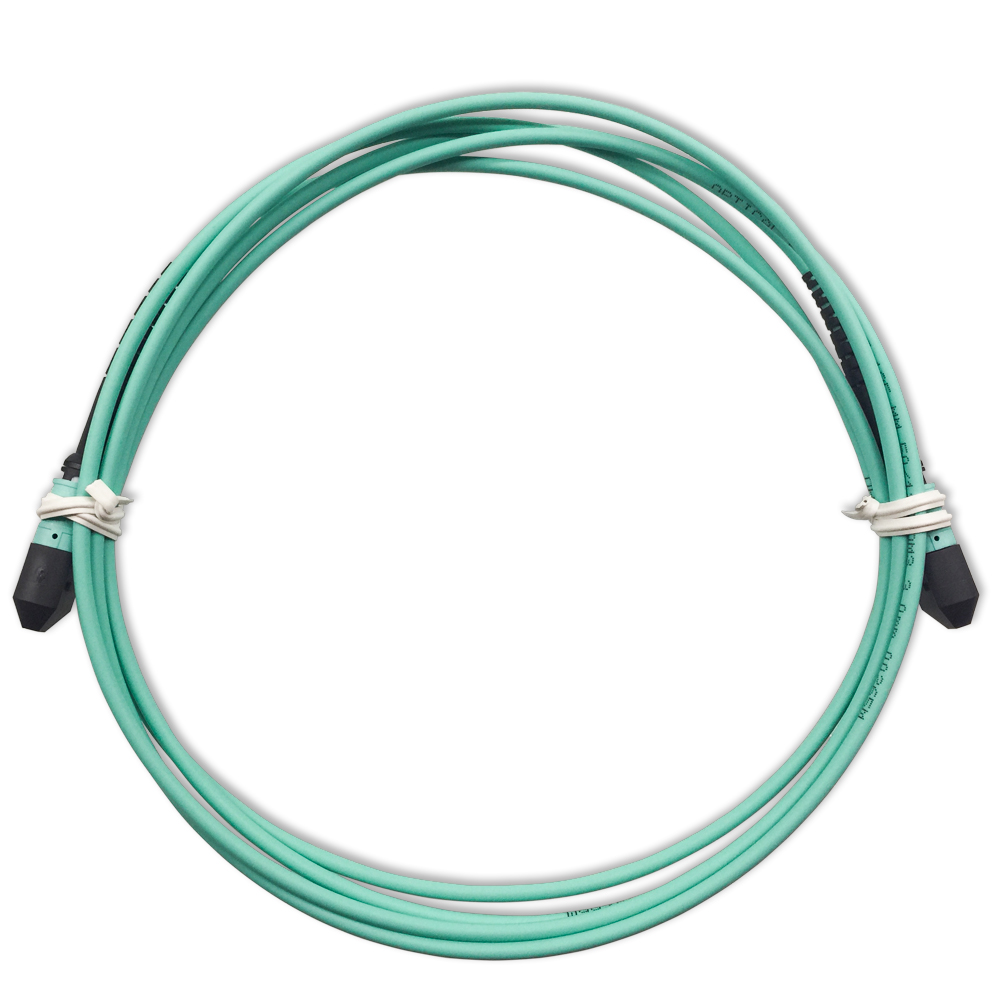 MPO 12 Connector OM3 Fiber Optic Cable- 1 Meter
