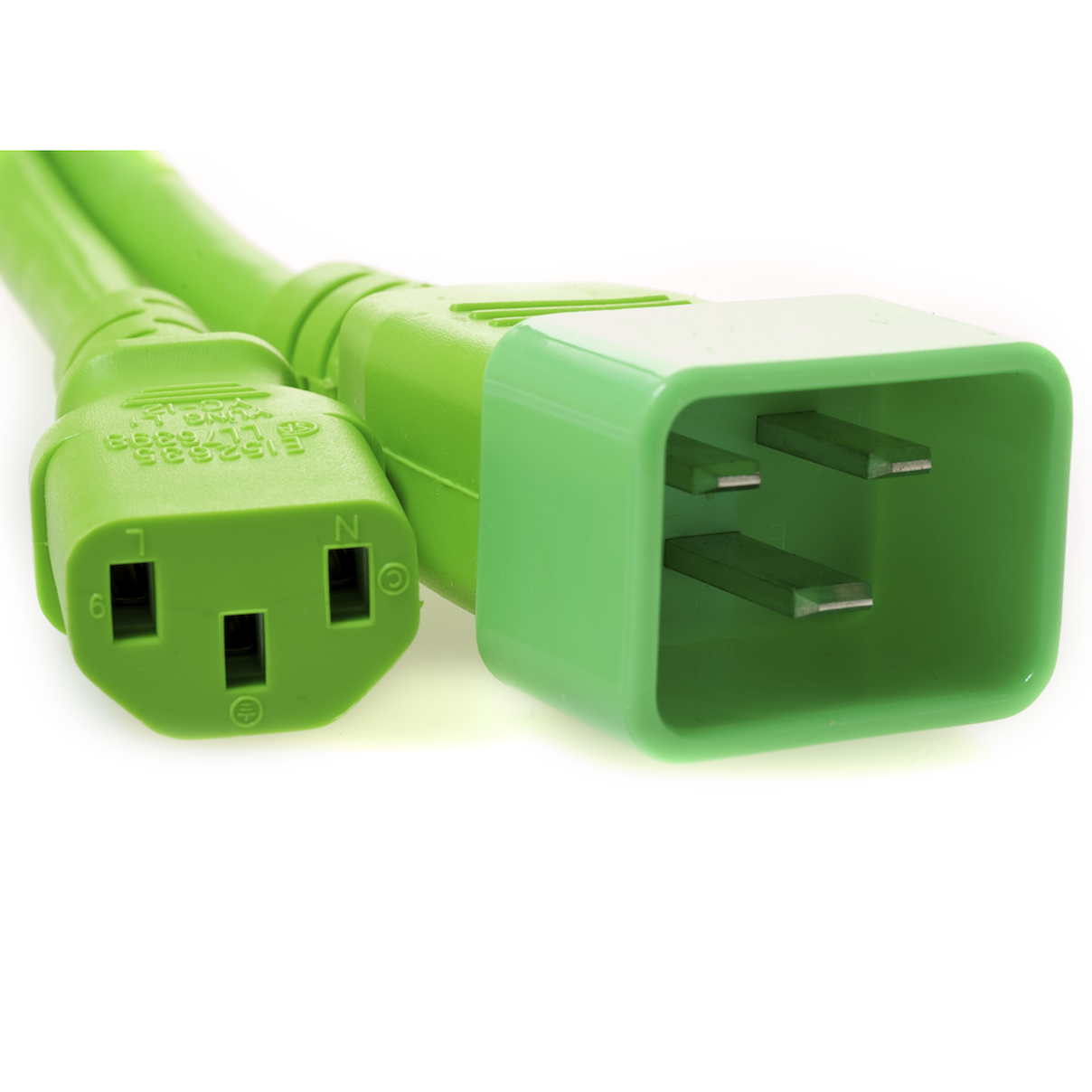 C20 Plug Male to C13 Connector Female 1 Feet 15 Amp 14/3 SJT 250v Power Cord- Green