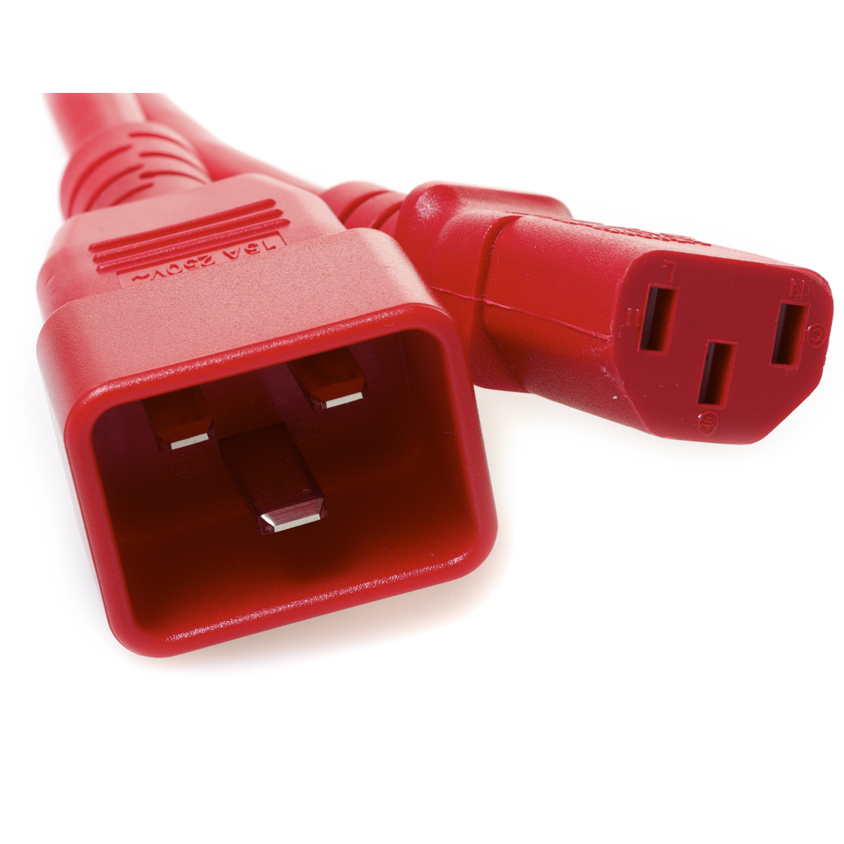 C20 Plug Male to C13 Connector Female 1 Feet 15 Amp 14/3 SJT 250v Power Cord- Red