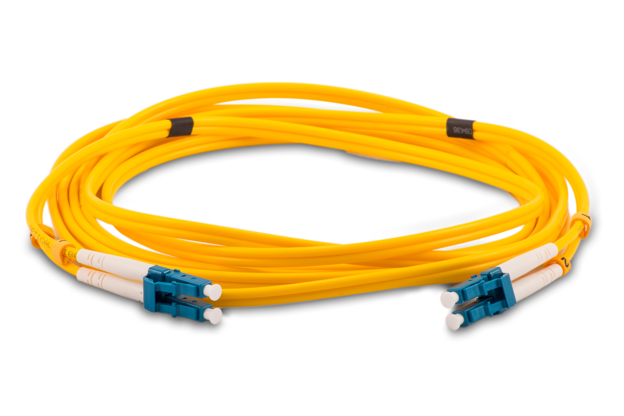 Fiber Optic Cable Single Mode LC to LC OS2 9/125 Duplex Yellow 3 meter