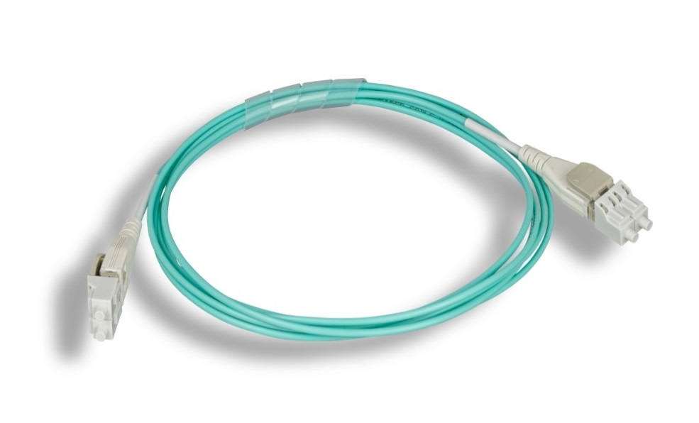 LC to LC Uniboot OM3 Duplex Multimode Fiber Optic Cables- Aqua Jacket