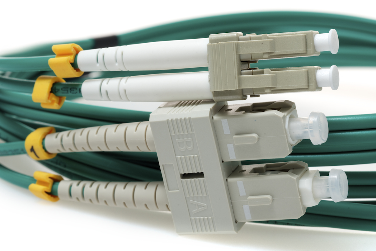 9/125 Micron Singlemode LC to SC Fiber- Green