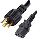 Power Cord - NEMA L5-20P to IEC320 C13 - 15A - 15 Feet