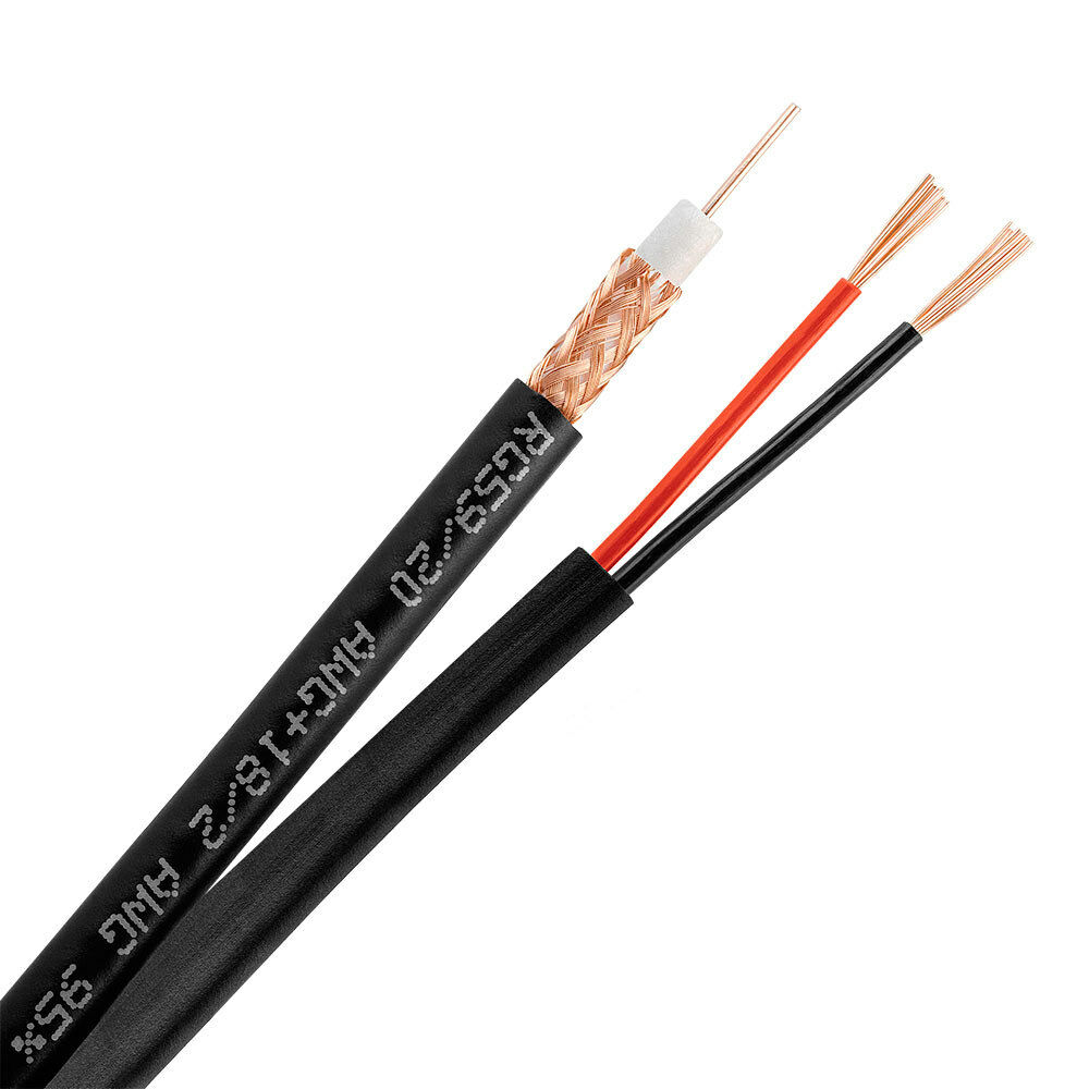 RG59 Siamese Cable with 18/2 - 1000 feet Black