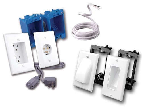 Rapid Link Power by Vanco- The Complete Kit with ROMEX and Bulk Cable Wall Plates- Light Almond