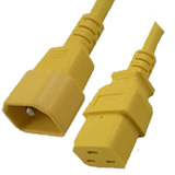 C14 Plug Male to C19 Connector Female 1 Feet 15 Amp 14/3 SJT 250v Power Cord- Yellow