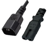 C14 Plug to C7 Connector 2 Foot 2.5amp Power Cable