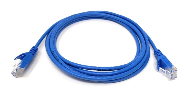 7Ft Blue Cat6 Slim Jacket 30awg Network Patch Cable 600MHz