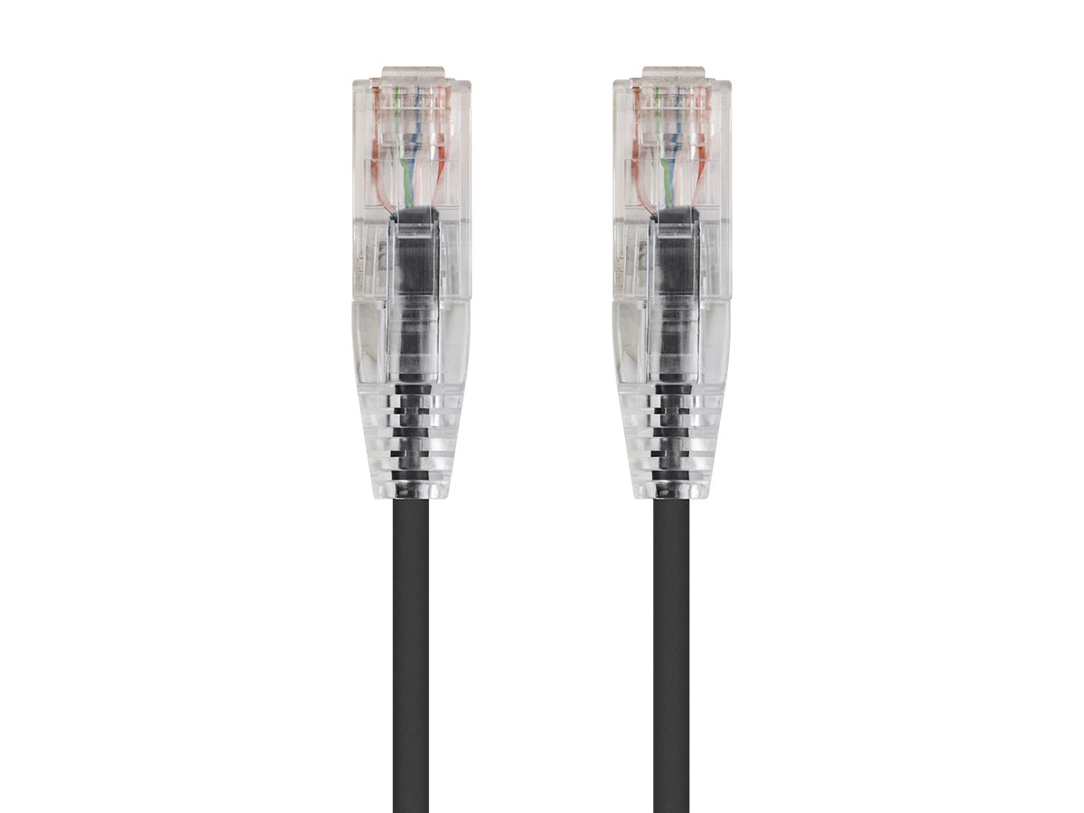0.5Ft Black Cat6 Slim Jacket 28awg Network Patch Cable 550MHz