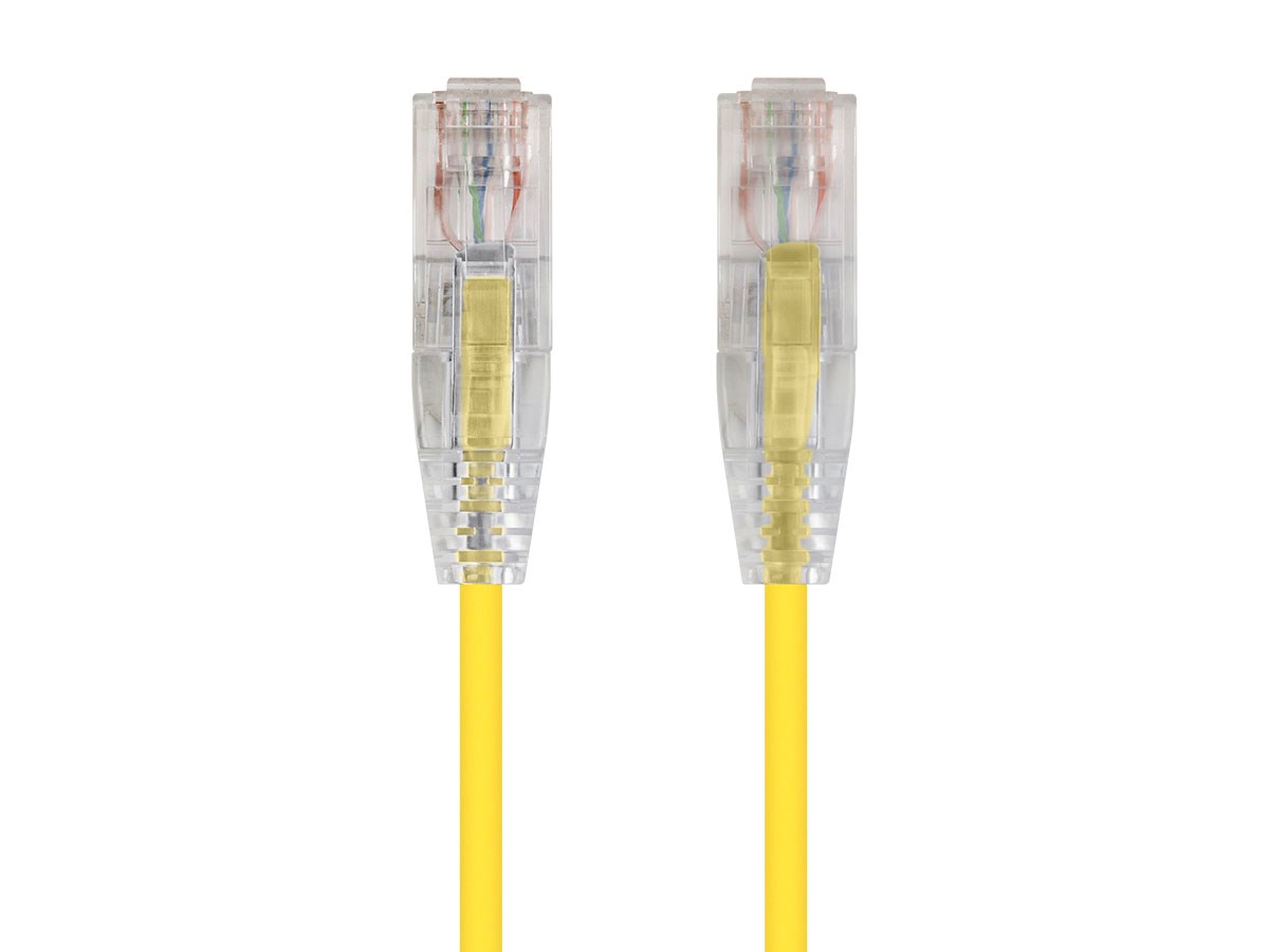 0.5Ft Yellow Cat6 Slim Jacket 28awg Network Patch Cable 550MHz