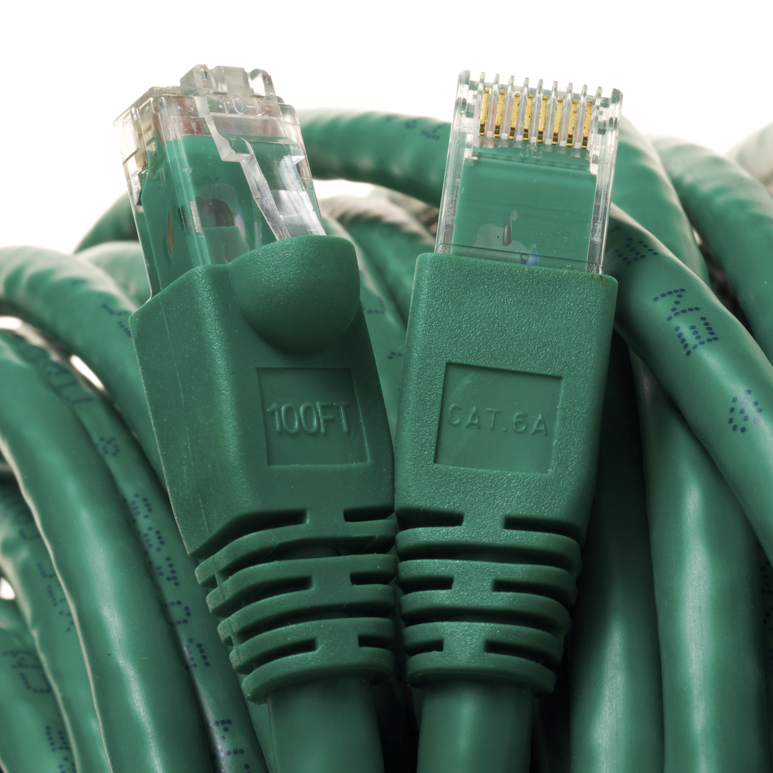 1Ft Cat6A 24AWG Green Snagless Ethernet Network Patch Cable
