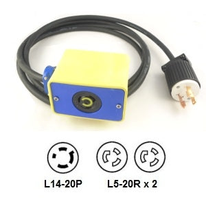 NEMA L14-20P to 2 x L5-20R Pendant Drop Power Cord