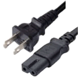 AC Power Cord NEMA 1-15 Plug to IEC 60320 C7 Connector Polarized 15 Fe