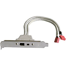 "4-pin FireWire and 6-pin FireWire Ports PC Case Slot Bracket