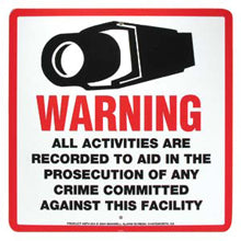 Surveillance Warning Sign English 10.5x10.5