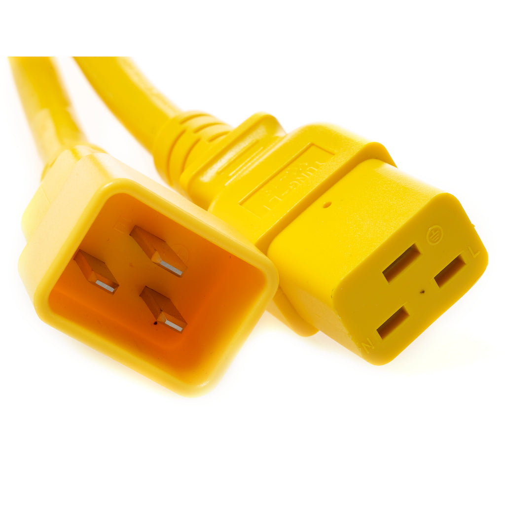2 Feet C20 TO C19 PDU to Server 20 Amp Power Cord- Yellow