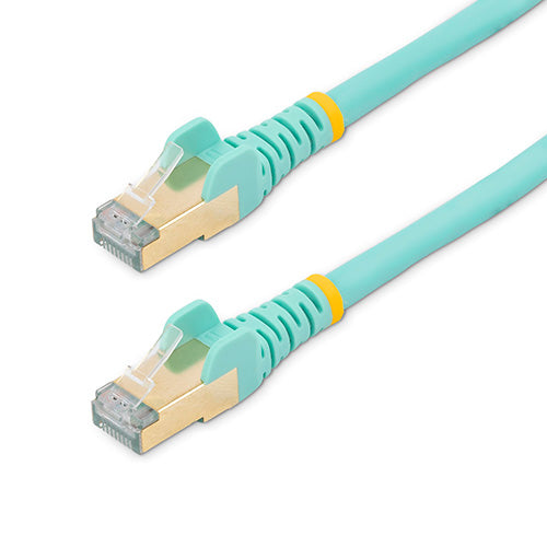 30ft - Cat6A 10GB POE Shielded Ethernet Cable up to 100Watts - 3 Pack - Aqua