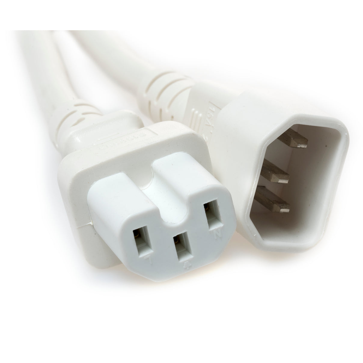 6 FT C14-C15 White PDU- Server 15 Amp Power Cord