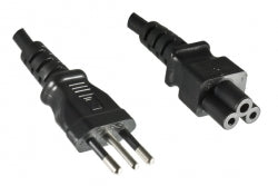 Italy CEI2350 Male Plug to IEC320 C5 Connector 1.8 meters / 6 feet 2.5