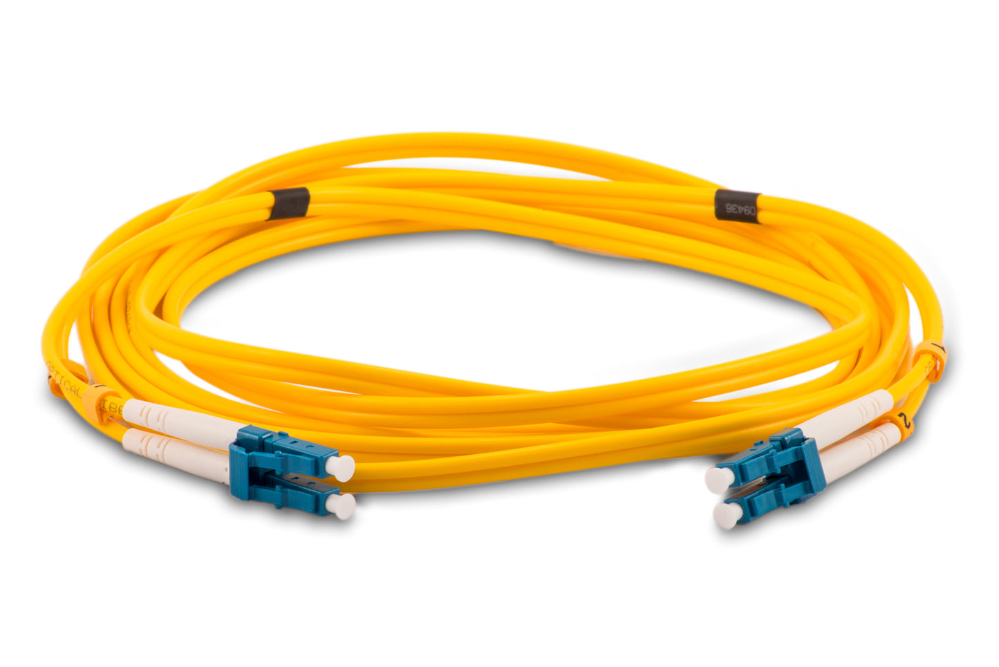 15m Fiber Optic Cable Single Mode Plenum OFNP LC to LC OS2 9/125 Duplex Yellow