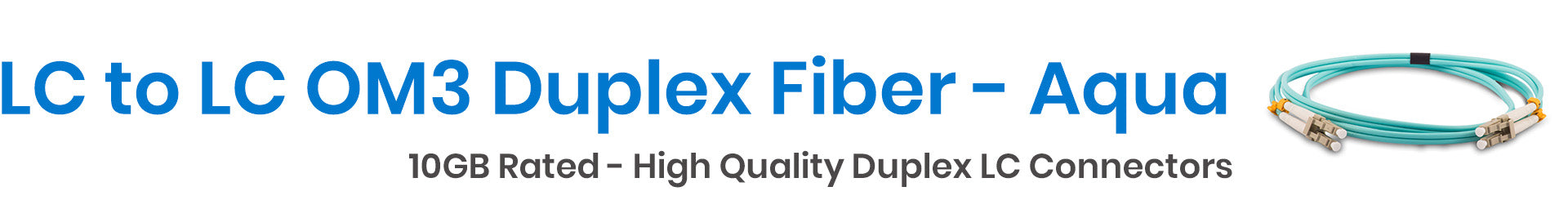 LC to LC OM3 Duplex Multimode Fiber Optic Cables- Aqua Jacket