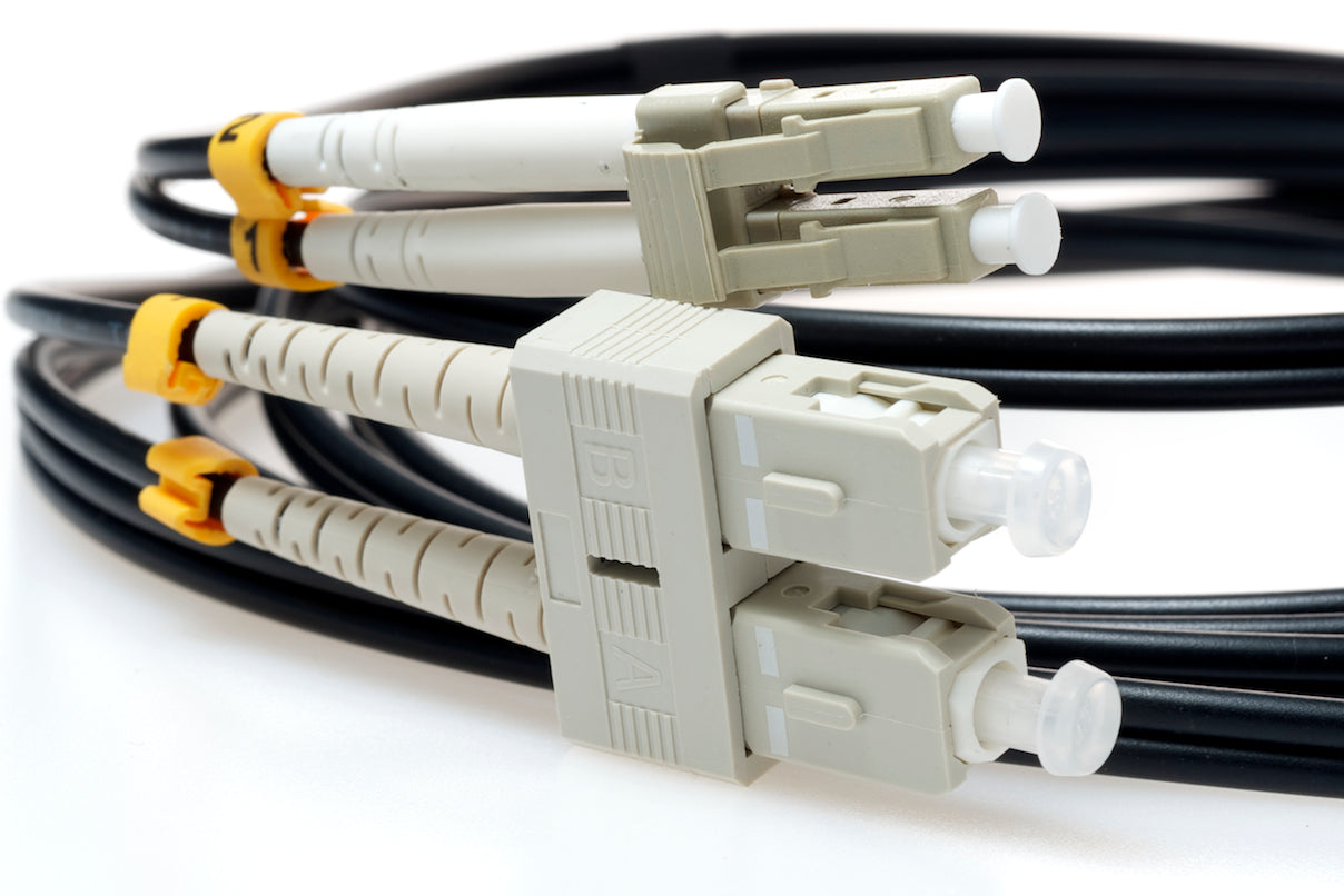 LC TO SC 10GB OM3 Duplex Multimode Fiber Optic Cable-3 Meter Black Jacket