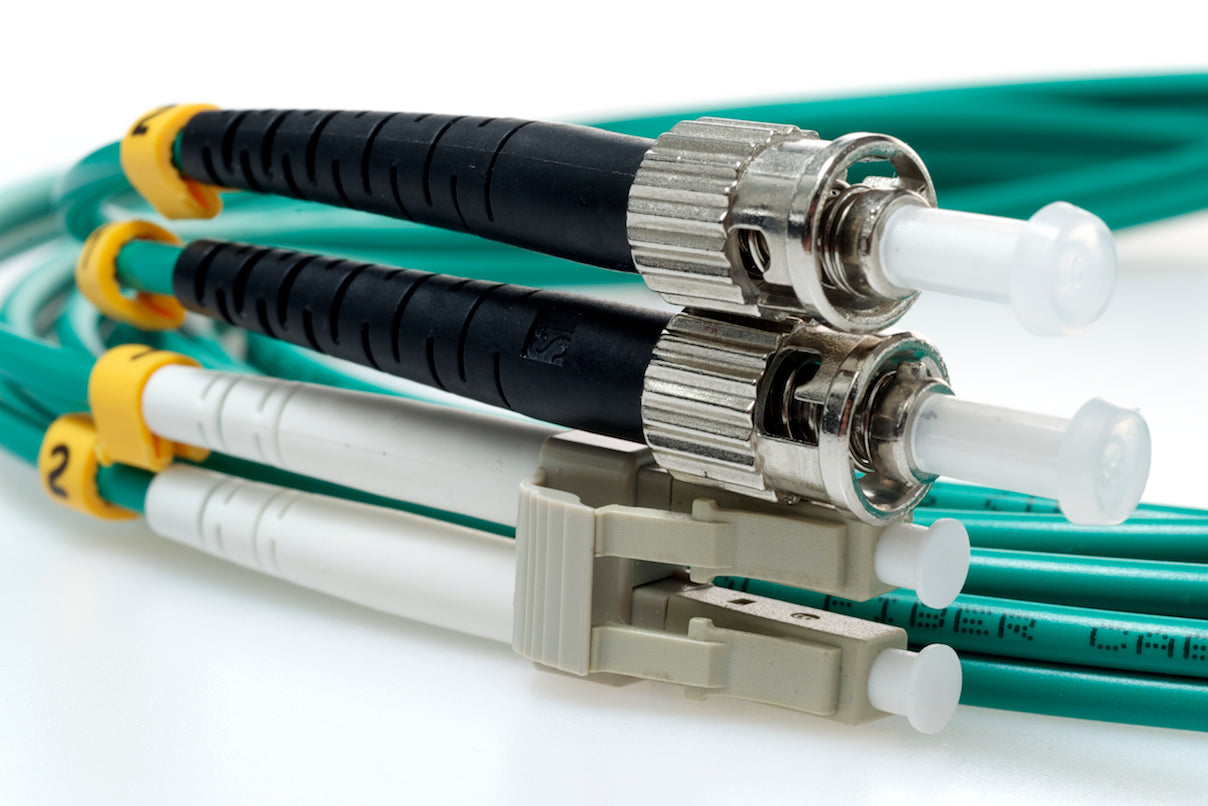 LC TO ST 9/125 Duplex Singlemode Fiber Optic Cable-5 Meter Green Jacket
