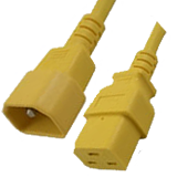 C14 Plug Male to C19 Connector Female 6 Feet 15 Amp 14/3 SJT 250v Power Cord- Yellow