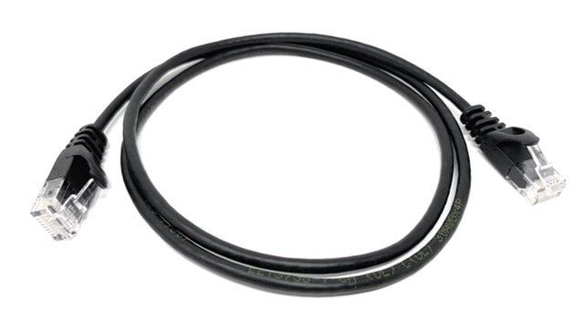 75Ft Black Cat6 Slim Jacket 30awg Network Patch Cable 550MHz