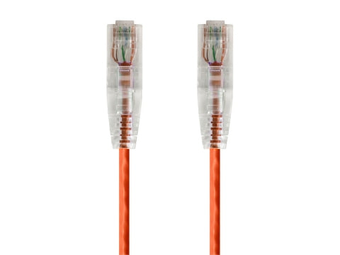 0.5Ft Orange Cat6 Slim Jacket 28awg Network Patch Cable 550MHz