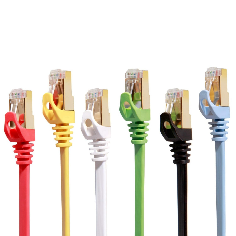 Cat 7 Ethernet Cable 3 ft 6 Pack Cat7 Flat Shielded Ethernet Patch Cab