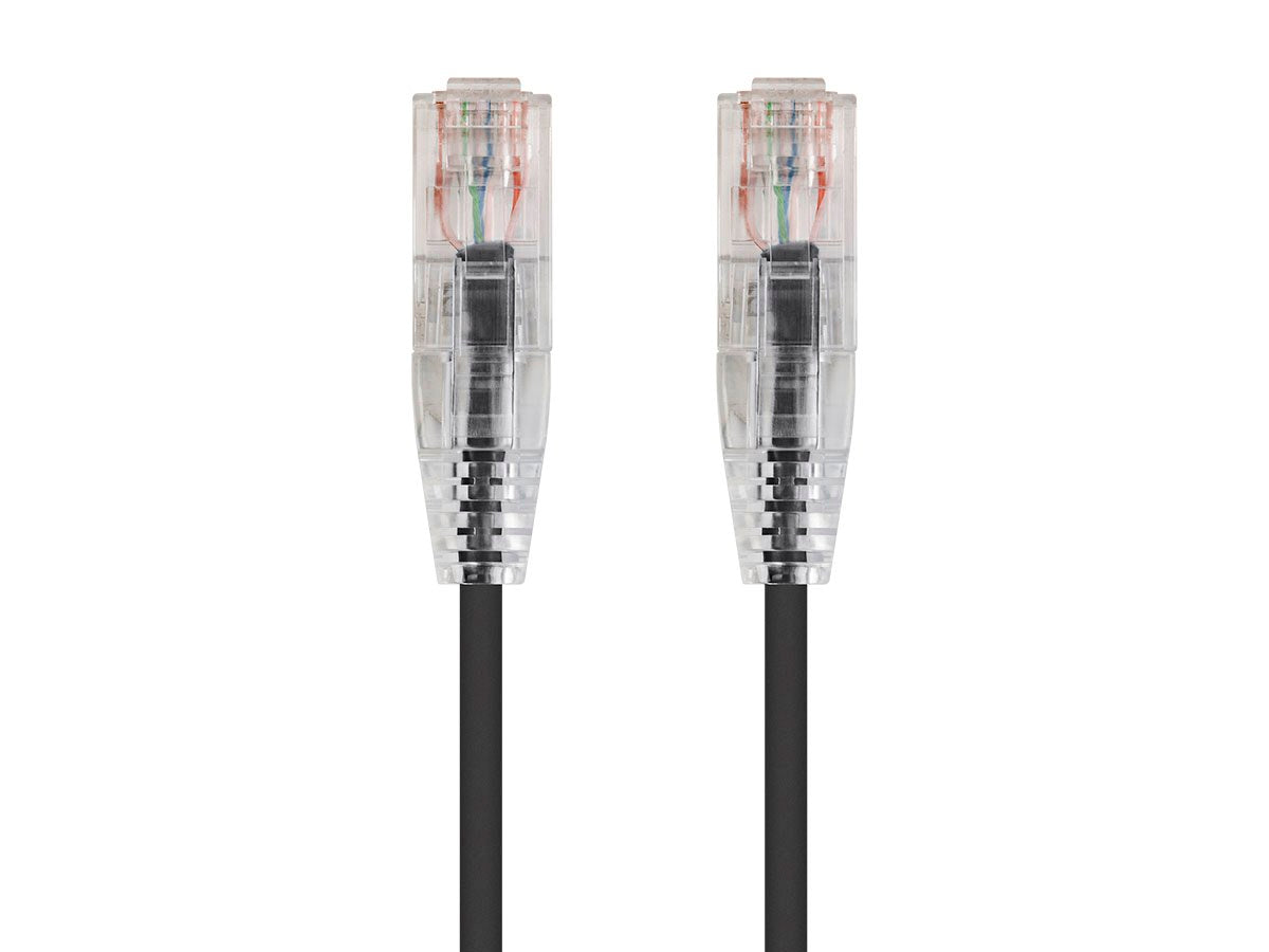 14Ft Black Cat6 Slim Jacket 28awg Network Patch Cable 550MHz