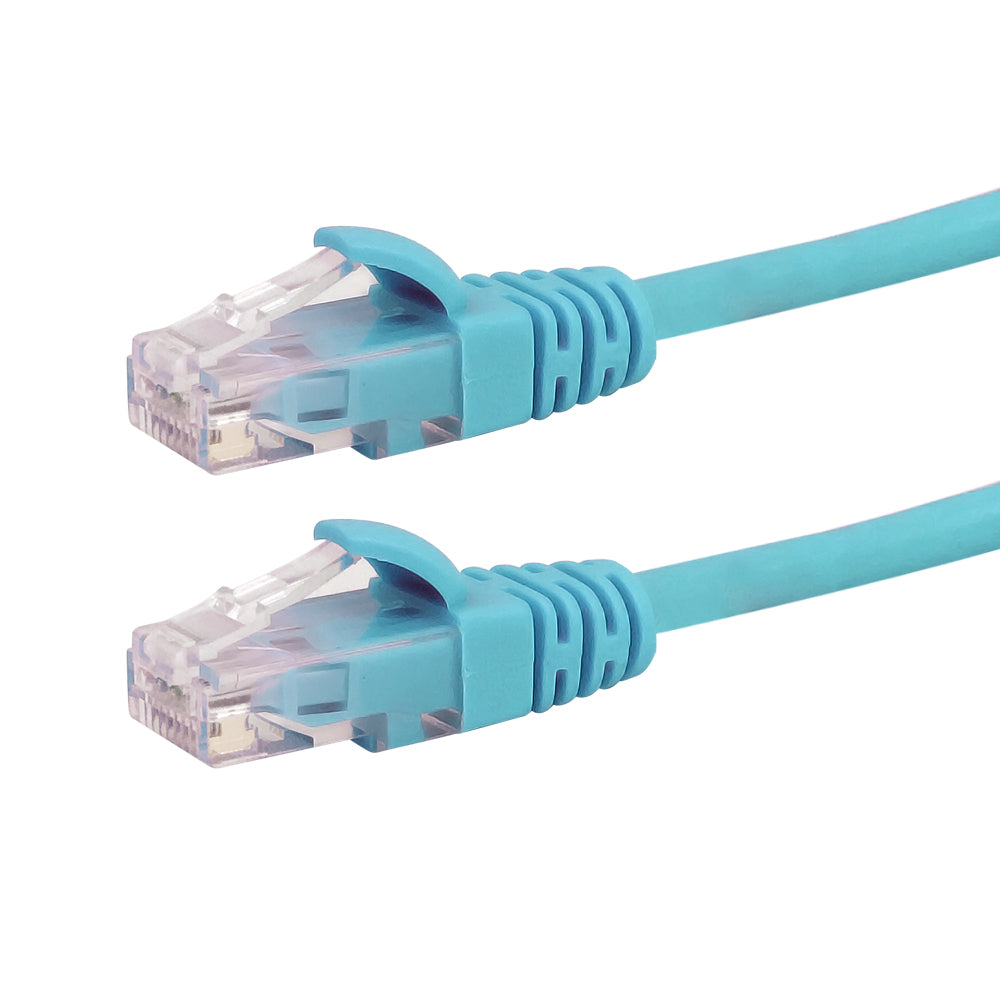 50Ft Cat6A 24AWG Aqua Snagless Ethernet Network Patch Cable-Pack of 3