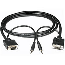 50ft Premium Triple Shielded SVGA HD15 & 3.5mm Stereo Male to Male Combo Cable