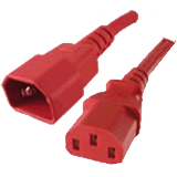 IEC320 C14 Plug to C13 Connector 2 Feet 10 Amp Red PDU Power Cord