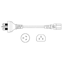 Australia AS3112 to IEC C13 - 10A - 2 Meter