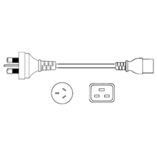 Australia AS3112 to IEC C19 250V - 15A- 10'