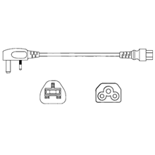 UK BS1363 to IEC C5 2.5A 250V - 2 Meter