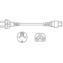 Schuko CEE 7/7 to IEC C5 2.5A 250V